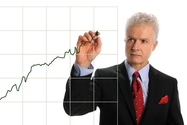 Mogna affärsman ritade diagram — Stockfoto