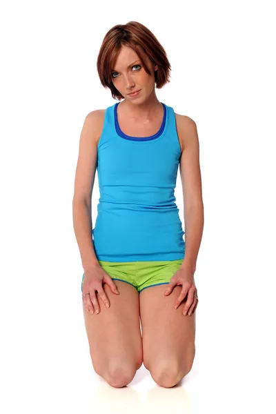 Vrouw in fitness kleren — Stockfoto