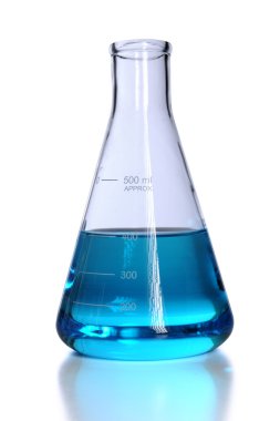 flask mavi sıvı ile