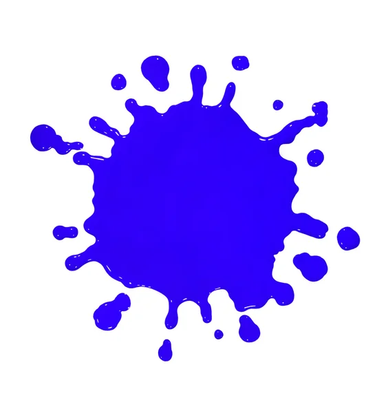 Blauwe verf splat — Stockfoto