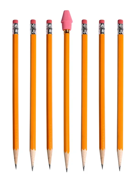 Yellow Pencils With Eraser — Stock Photo, Image