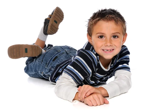 Young Boy Laying on Floor — Stock Photo, Image