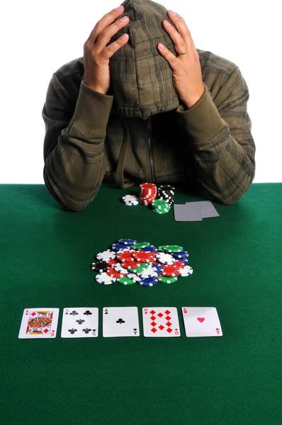 Pokerspeler in wanhoop — Stockfoto