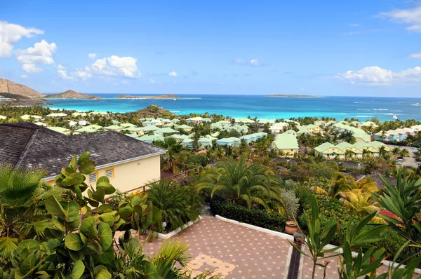 Vista de Casa en Saint Martin con Playa — Foto de Stock