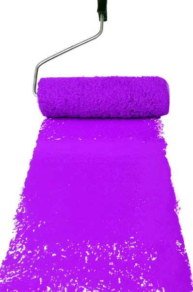 与紫色油漆辊 — 图库照片