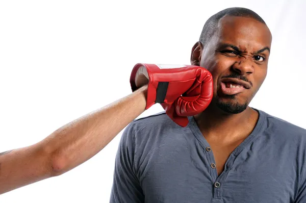 Man Getting Hit on Face — Stock Photo, Image