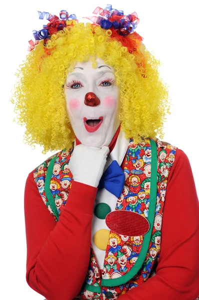 Clown uiten verrassing — Stockfoto