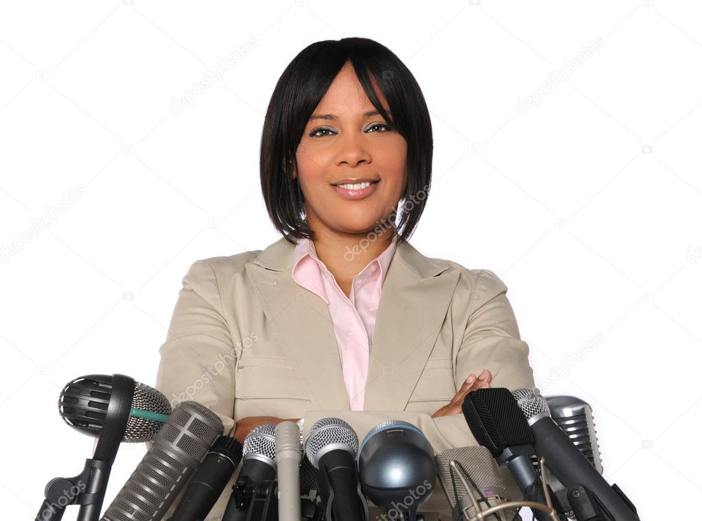 Woman In Front of Microphones