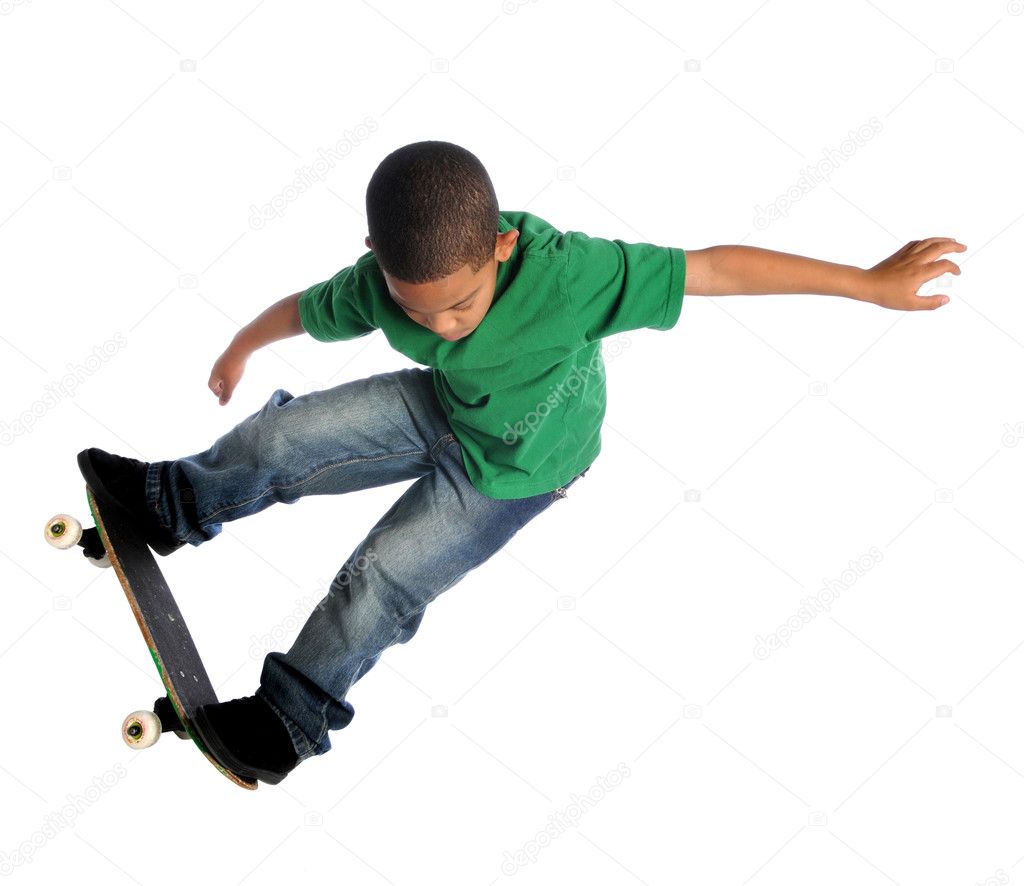 Young Child Skate Boarding