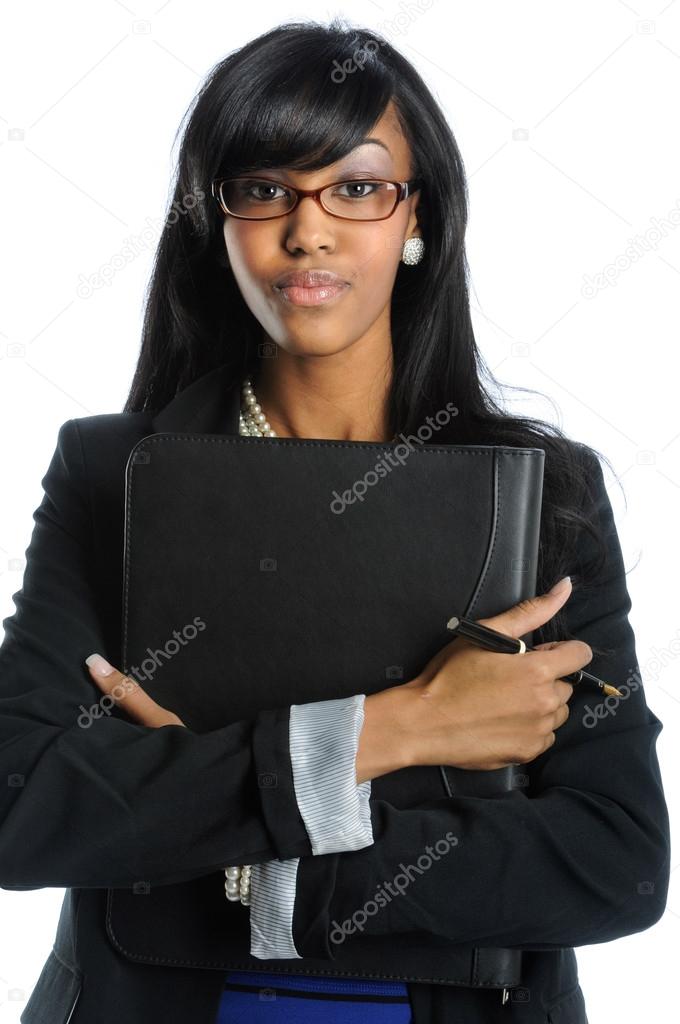 Businesswoman Holding Binder