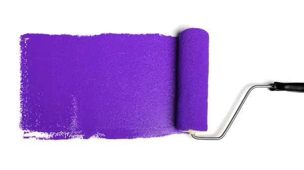 Paint Roller With Purple Paint — Stock Photo, Image