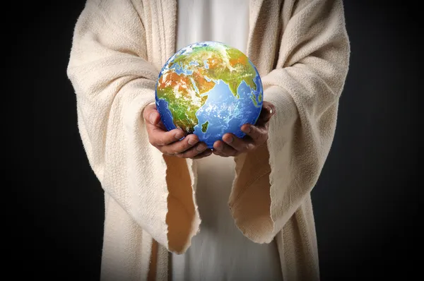 Jesus Holding the World in His Hands — Stock Photo, Image