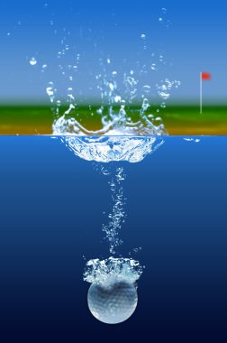 su sıçramasına golf topu