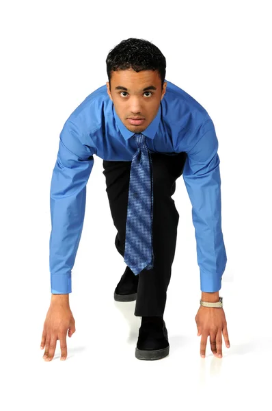 Young Buinessman Ready to Run — Stock Photo, Image