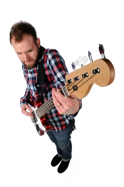 Guitarrista de ângulo alto — Fotografia de Stock