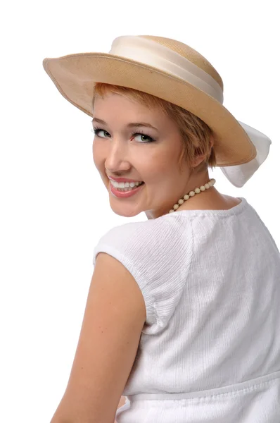 Kvinna med hatt — Stockfoto