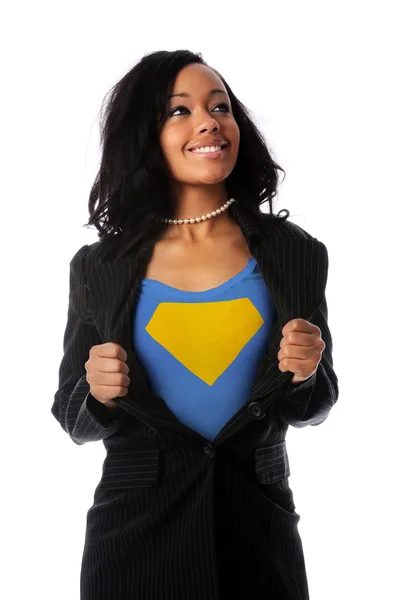 Mujer de negocios vestida como Super Hero —  Fotos de Stock