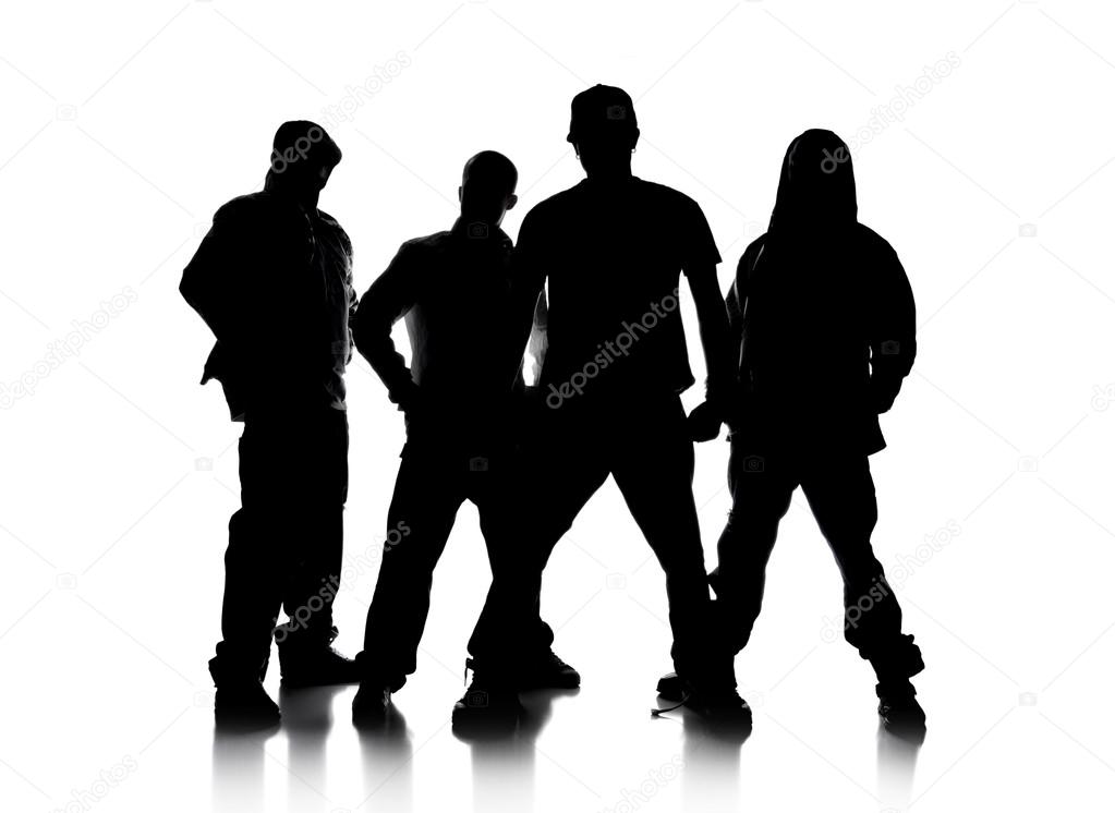 Silhouettes of Men Standing