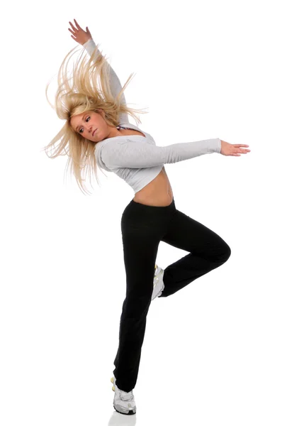 Jonge vrouw dansen — Stockfoto