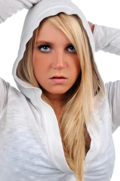 Portrait Of Woman With Hood — Stock Photo, Image