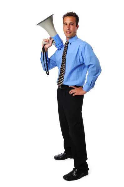 Man With Megaphone — Stock Photo, Image