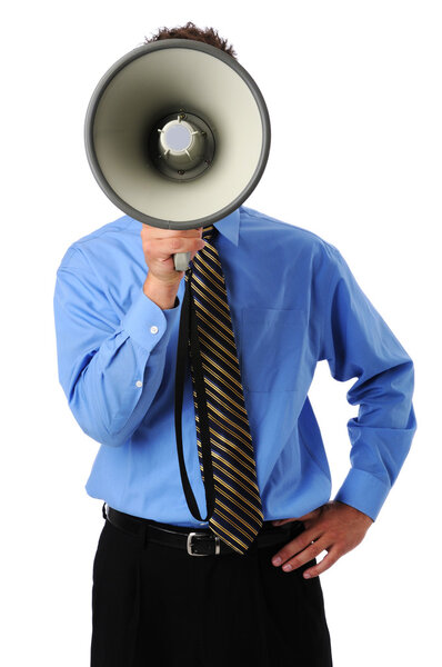 Man Using Megaphone