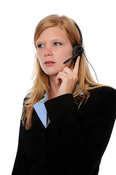Woman With Headset — Stock Photo, Image