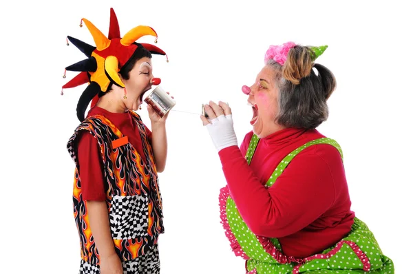 Palhaços gritando uns com os outros — Fotografia de Stock