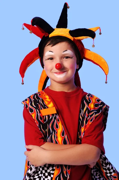 Joven payaso sonriendo — Foto de Stock