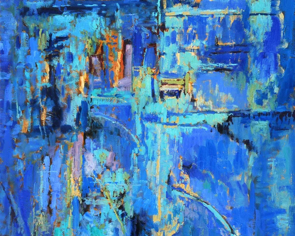 Pintura abstracta en azul — Foto de Stock