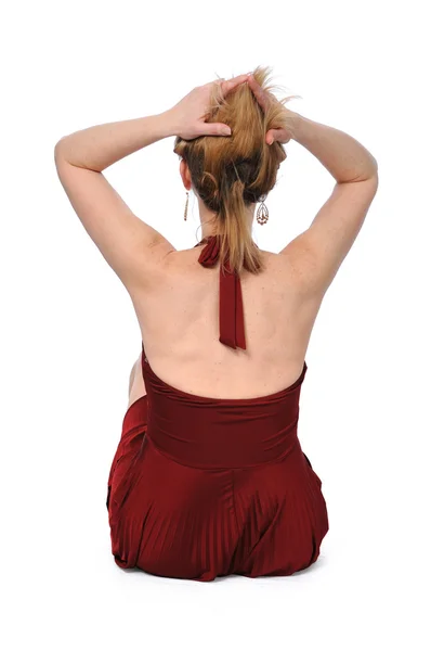 Mulher segurando cabelo — Fotografia de Stock