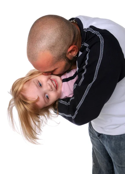 Padre besando hija — Foto de Stock