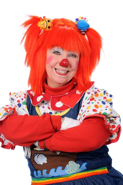 Clown met gekruiste armen — Stockfoto