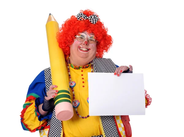 Clown mit Papier — Stockfoto