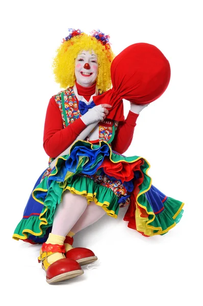Clown med stora popsicle — Stockfoto