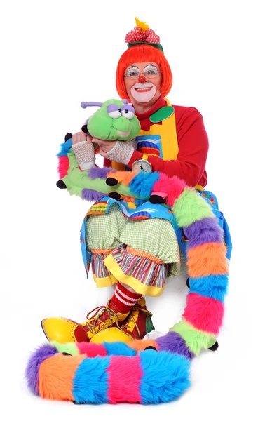 Clown avec ver animal de compagnie — Photo