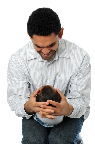 Padre sosteniendo niño — Foto de Stock