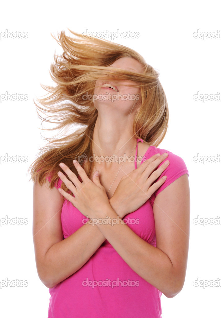 Woman With Hair Blowing