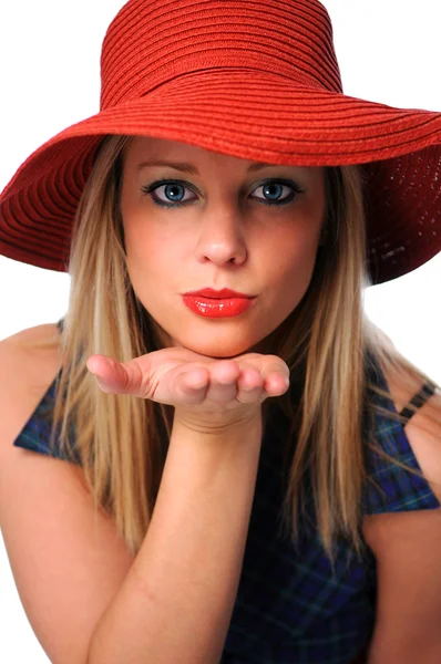 Girl Blowing Kiss — Stock Photo, Image