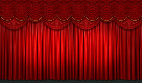 Roter Bühnenvorhang — Stockfoto