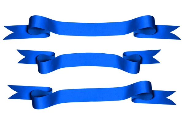 Blue Ribbons with Clipping Paths) — Stock Photo, Image