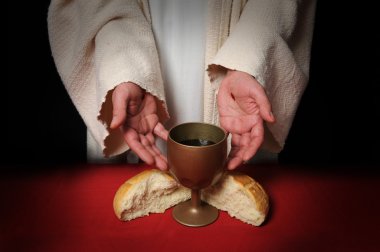 Hands of Jesus and Communion clipart