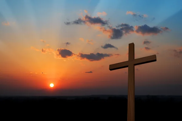 Cross at Sunset — Stock Photo, Image