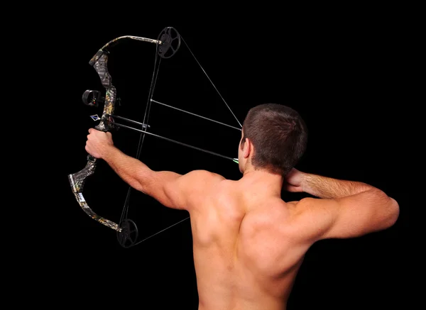 Arquero con arco y flecha — Foto de Stock