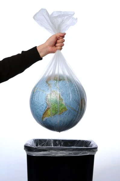 Earth in a Trash Bag — Stock Photo, Image