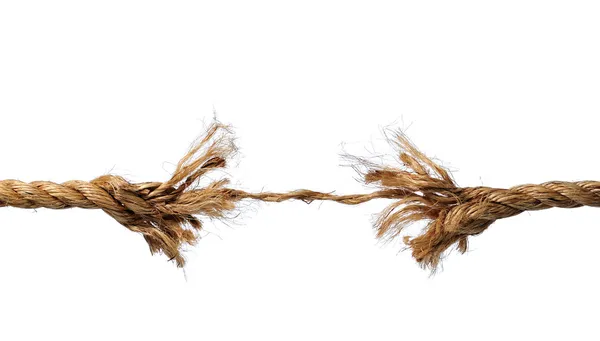 Frayed Rope about to Break — Stock Photo, Image