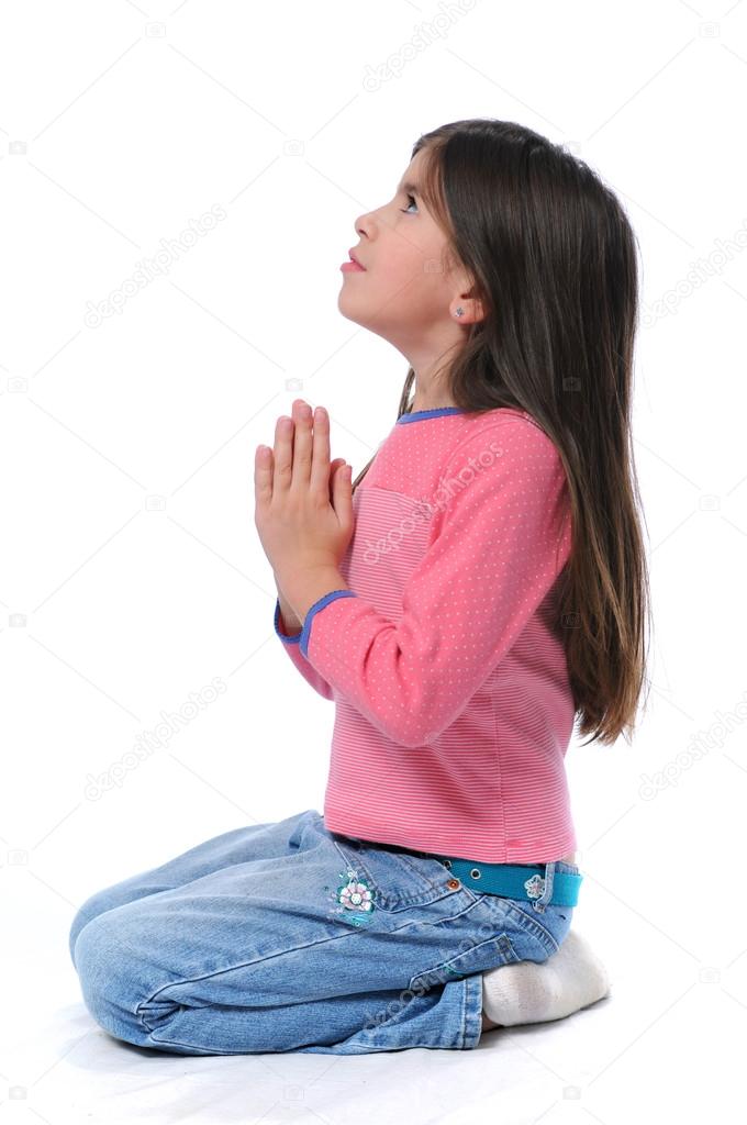 Girl On Her Knees Praying