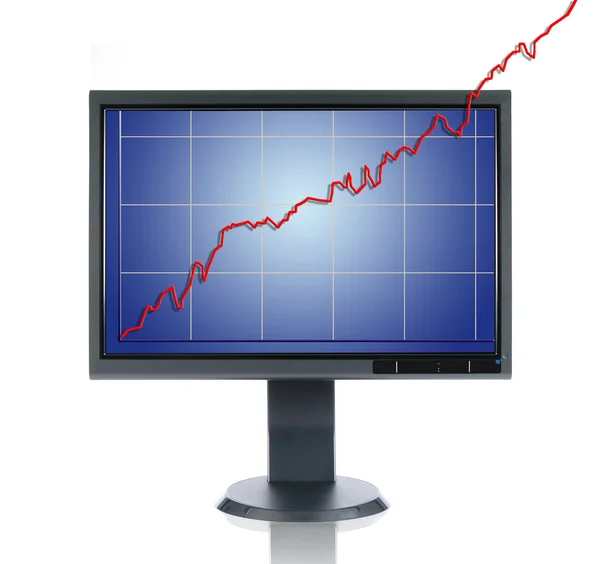 Lcd Monitor und Diagramm — Stockfoto