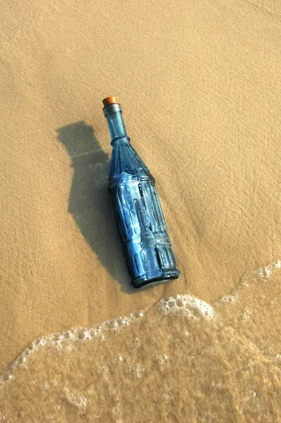 Bericht in een fles — Stockfoto