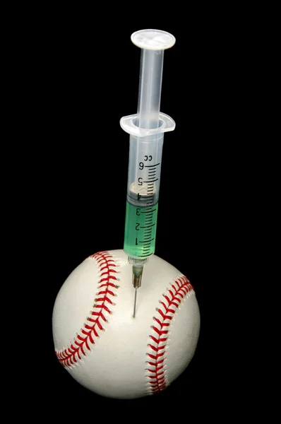 Baseball dan Syringe — Stok Foto